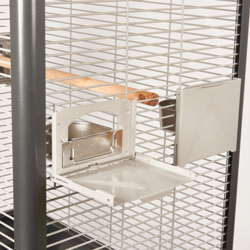 "Castello 2 Large Parrot Cage with Divider – spacious, durable parrot cage for large birds, with removable divider for multi-bird safety."