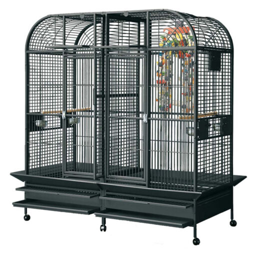 "Castello 2 Large Parrot Cage with Divider – spacious, durable parrot cage for large birds, with removable divider for multi-bird safety."