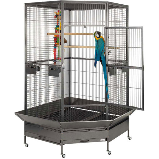 “Raleigh Large Solid Top Corner Parrot Cage Liberta 2nd Edition for macaws, African greys, and large parrots – spacious and durable bird cage.”